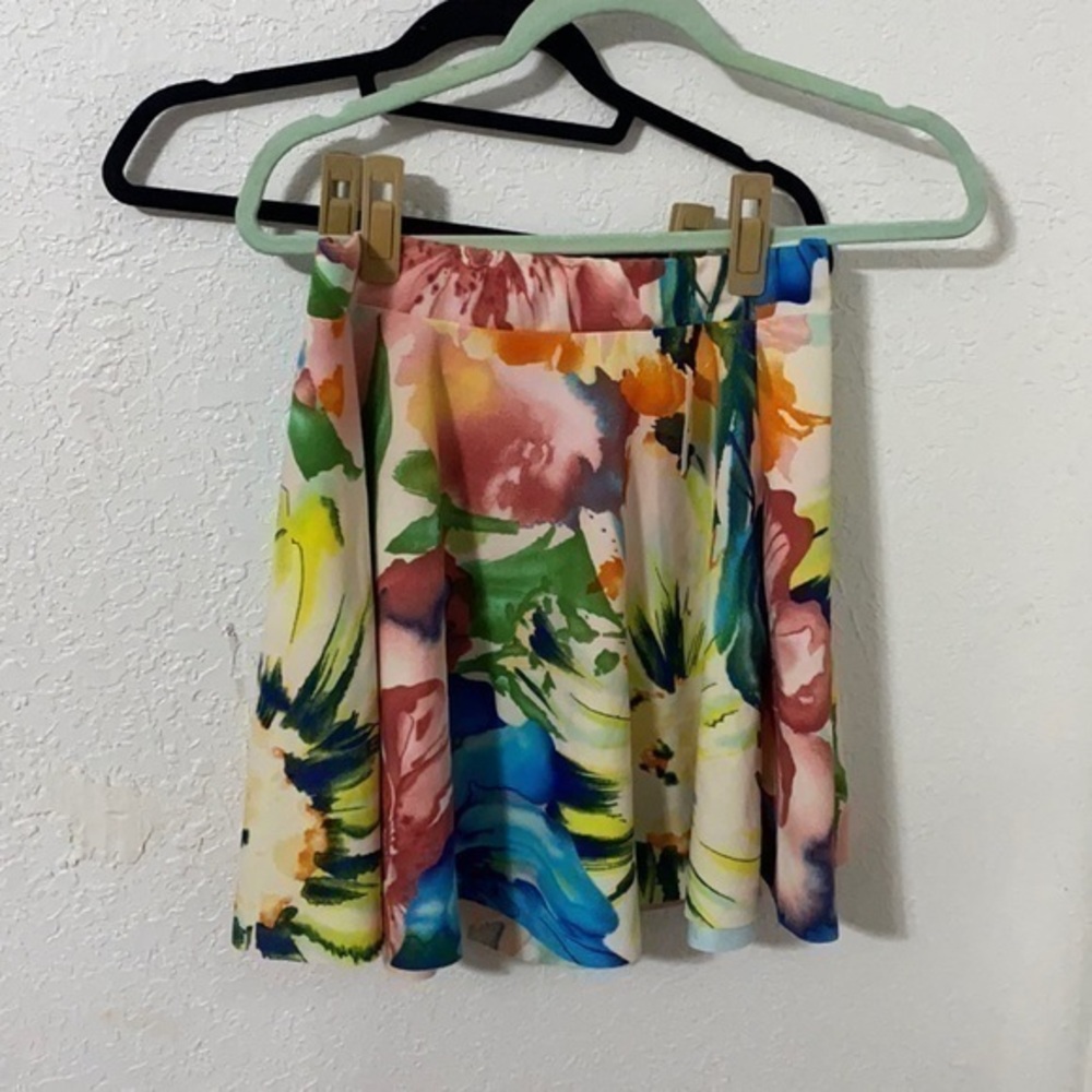 Watercolor flounce skirt